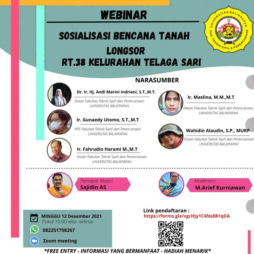 Webinar Sosialisasi Bencana Tanah Longsor